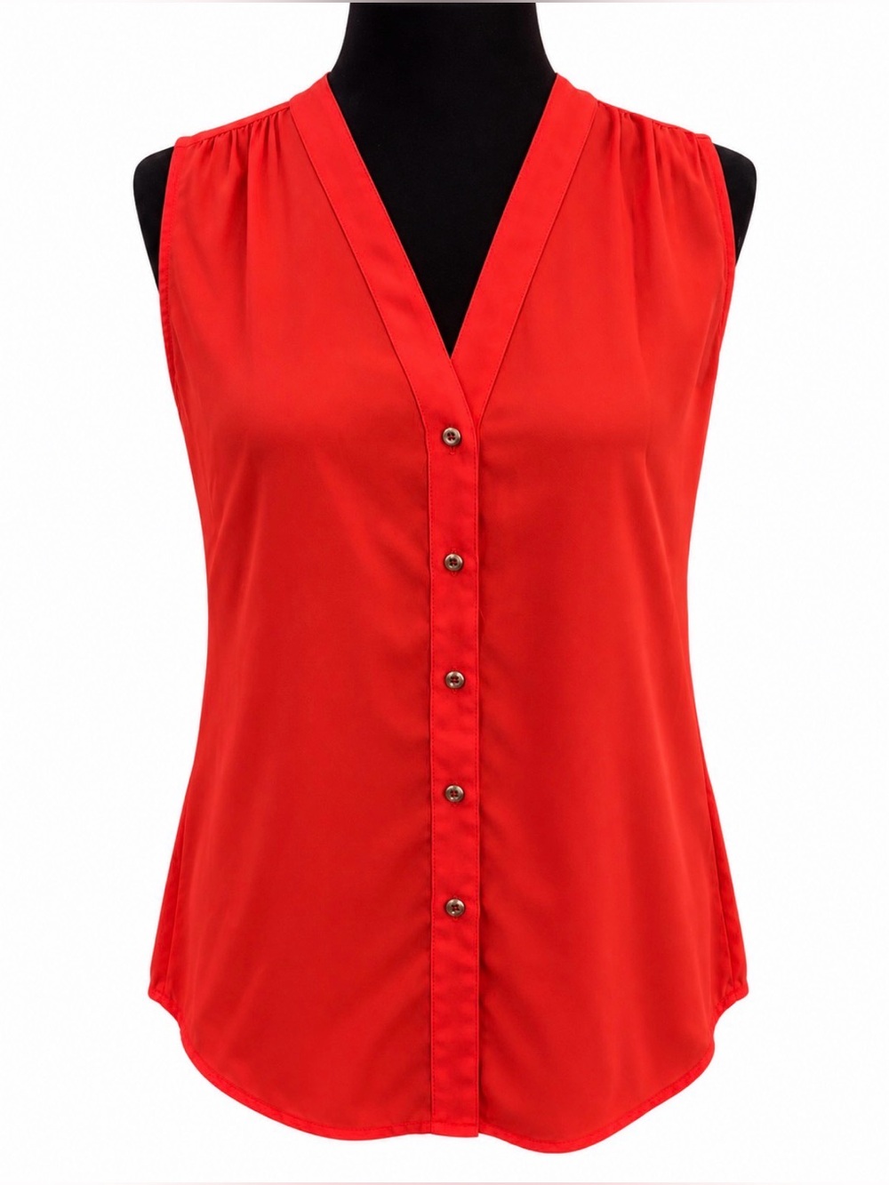Banana Republic Sleeveless V-Neck Button-Front Sleeveless top Coral size 2